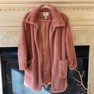 Forever 21 pink teddy bear jacket